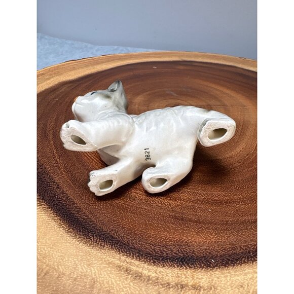 Vintage Porcelain Cat Figurine 3.5" Striped Details Hand-Painted Mid Century Col - Picture 5 of 7